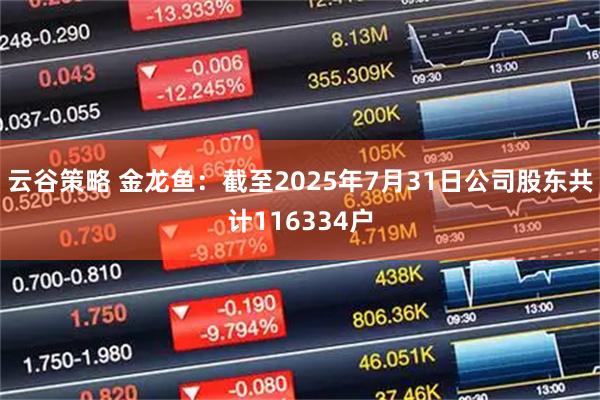 云谷策略 金龙鱼：截至2025年7月31日公司股东共计116334户