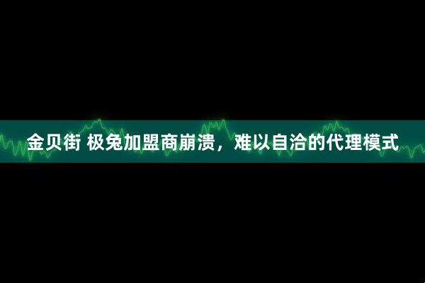 金贝街 极兔加盟商崩溃，难以自洽的代理模式